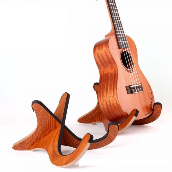 X型 木製 折り畳み式 楽器スタンドホルダーサポーター ウクレレ/マンドリン/ヴァイオリン用_画像1