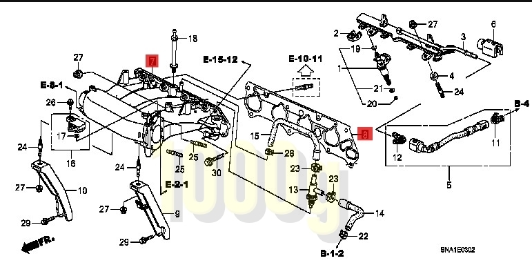 【ホンダ純正新品】HONDA 未使用品 ★超希少品★ シビック FD2 タイプＲ インテークマニホールド ガスケット付 2007/3-2010/8 インマニ_画像6