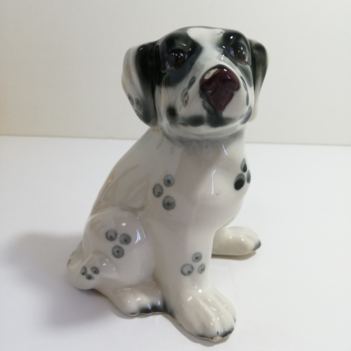 ダルメシアン 子犬 フィギュリン 陶器置物 高さ13.5cm [人形 雑貨 犬 フィギュア]_画像1