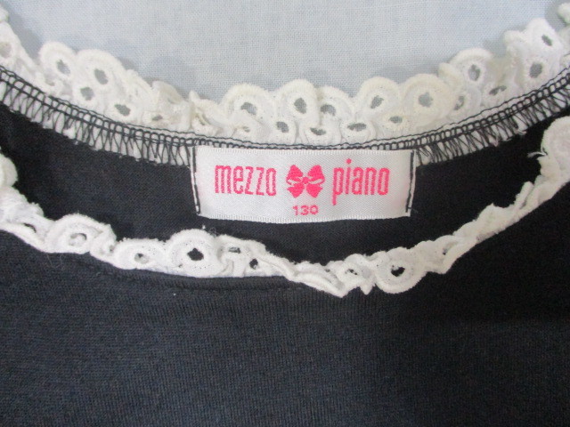  Mezzo Piano mezzo piano One-piece короткий рукав 130 размер серебристый жевательная резинка проверка чёрный * белый роза вышивка 