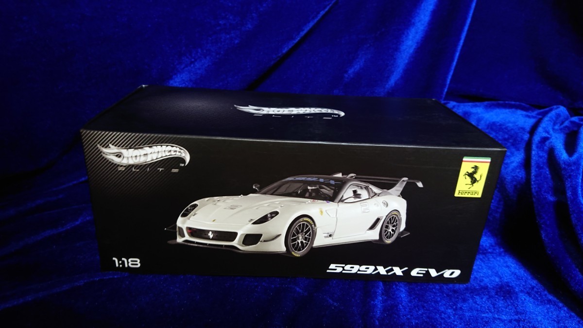 1/18 MATTEL ELITE BCJ92 FERRARI 599XX EVO No.2 HOTWHEEL フェラーリ 599 プログラム マテル エリート ホットウィール ソリッドホワイト