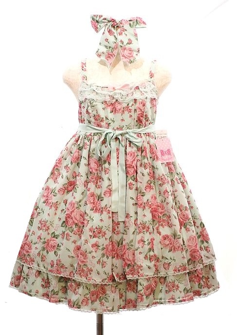 Angelic Pretty Dramatic Rose Special ジャンパースカートSet （JSK＋リボンクリップ） アンジェリックプリティ