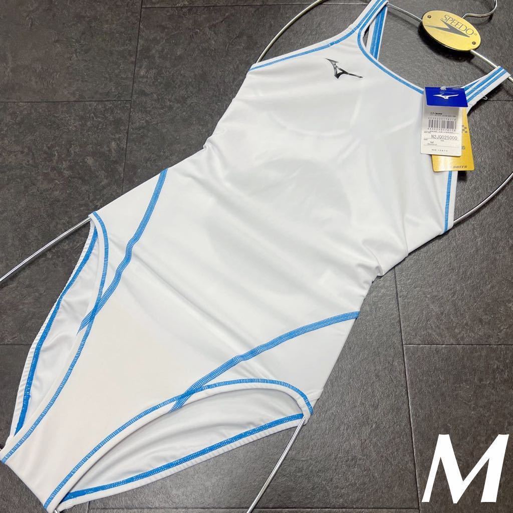 新品・O・マーメイディア・女子競泳水着・ホワイト×ステッチブルー| 新品・O・マーメイディア・女子競泳水着・ホワイト×ステッチブルー|