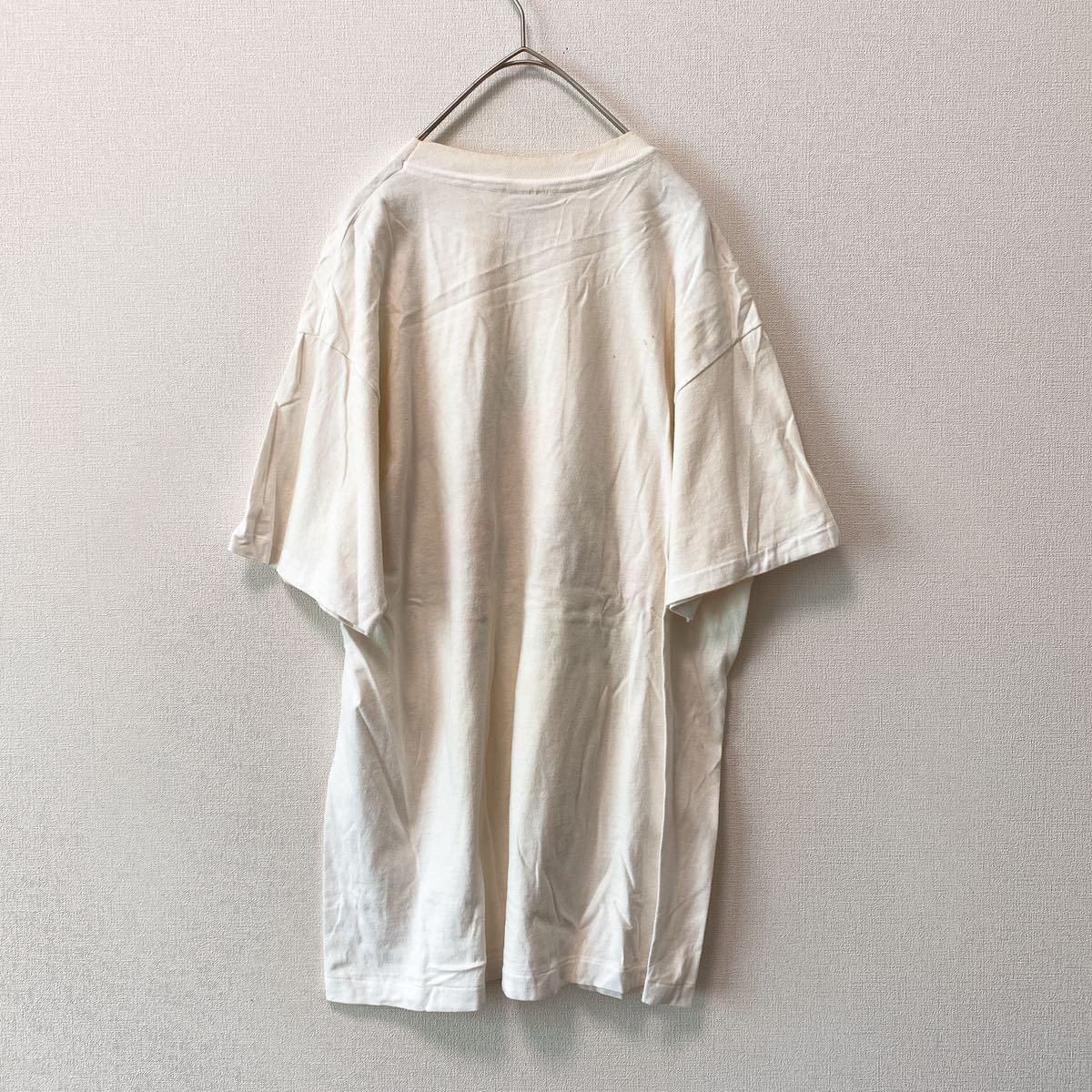 90s アメリカ製　半袖Tシャツ　ビッグプリント　トカゲ　シングルステッチ　Mサイズ　ユニセックス　カットソー　USA製　白色　ヘインズ_画像7