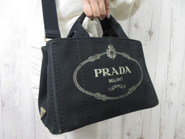 極美品 PRADA プラダ カナパ トートバッグ ハンドバッグ ショルダー