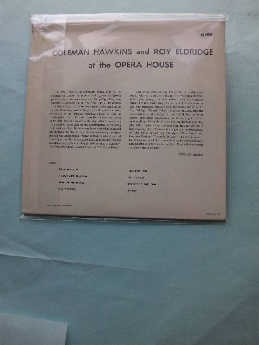 【送料112円】紙ジャケット CD 4424 Coleman Hawkins and Roy Eldridge At The Opera House_画像2