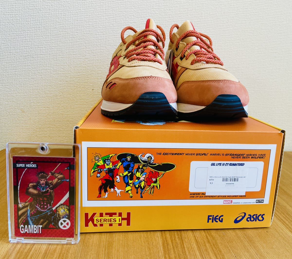 限定2500足 Kith for ASICS GEL-LYTE III Remastered GAMBIT 27.5cm Marvel X-MEN キス マーベル アシックス ゲルライト3 US9.5 Marvel_画像2