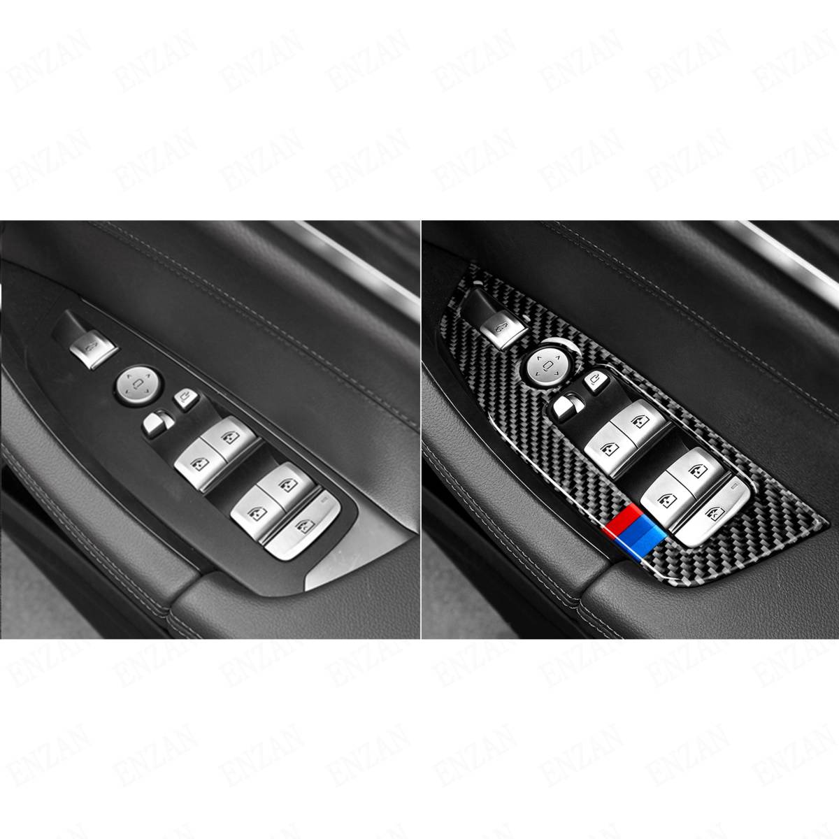 BMW X3 G01 X4 G02　カーボン製　ドアウインドスイッチカバー4点セット　BMW色　送料無料_画像4