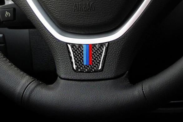BMW E70 E71 X5 X6 2008-2013年式 カーボン製 　ステアリング ステッカー カーボンステッカーBタイプ1個　送料無料_画像4