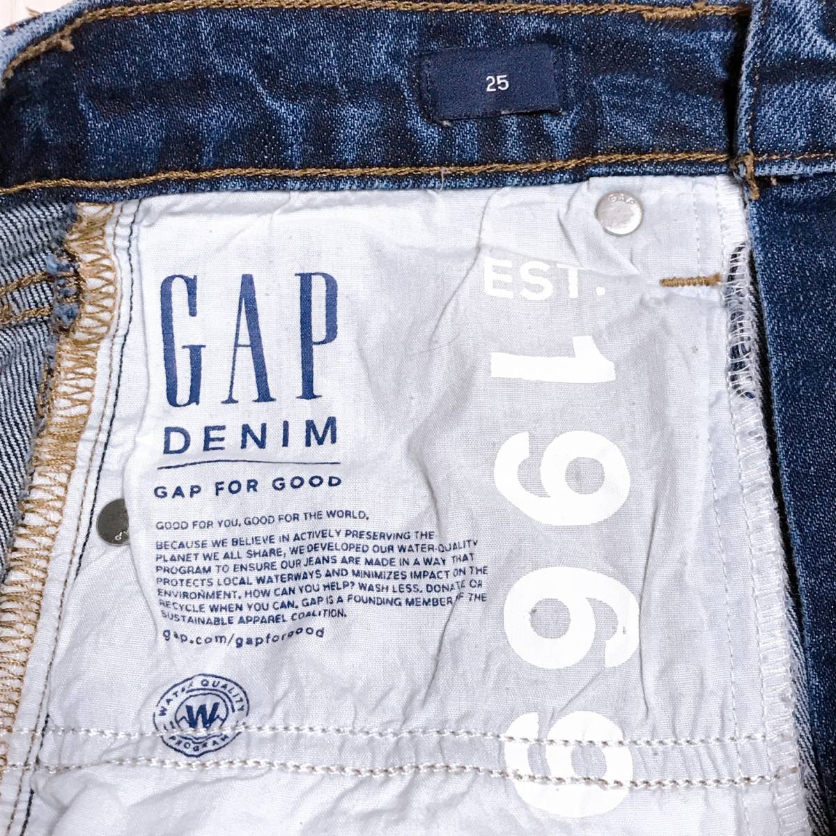 ntm016 GAP ギャップ ショートパンツ かわいい 25（64㎝） ネイビー（紺） 無地 デニム 古着 かわいい デート シンプルデイリーカジュアル_画像7