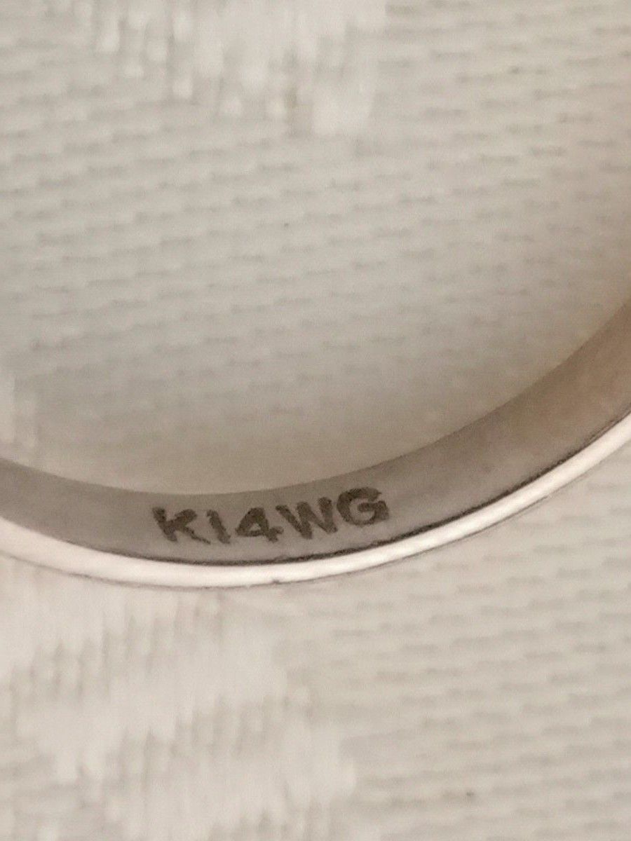 メキシコオパール指輪　K14wg 刻印有