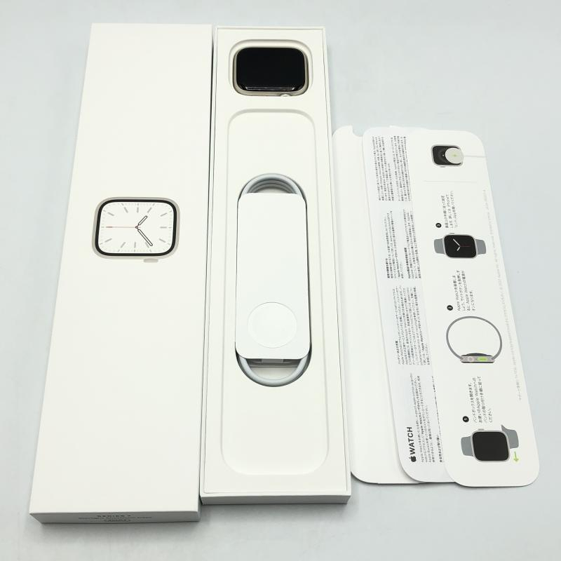 【中古】Apple Watch Series 7 45mm GPSモデル スターライトアルミニウムケース スターライトスポーツバンド[240010382873]