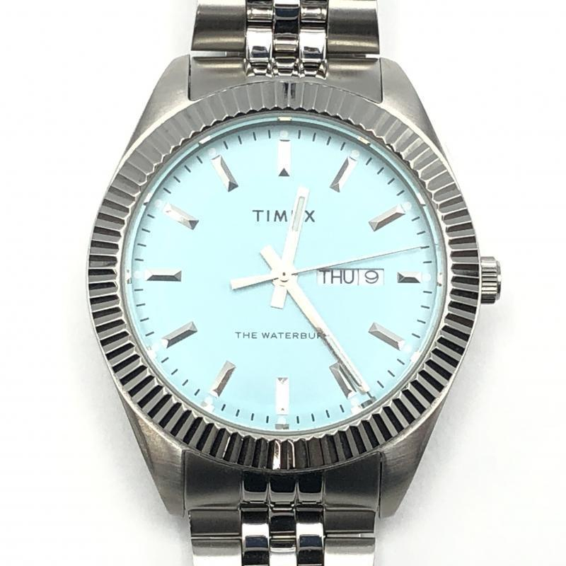【中古】TIMEX ウォーターベリー レガシー 腕時計 tx-tw2v66500 シルバーカラー ブルー タイメックス[240010400233]