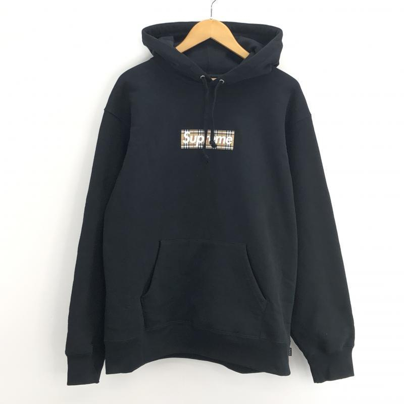 【中古】Supreme × BURBERRY 22SS Box Logo Hooded Sweatshirt パーカー M ブラック シュプリーム バーバリー[240010401411]_画像1