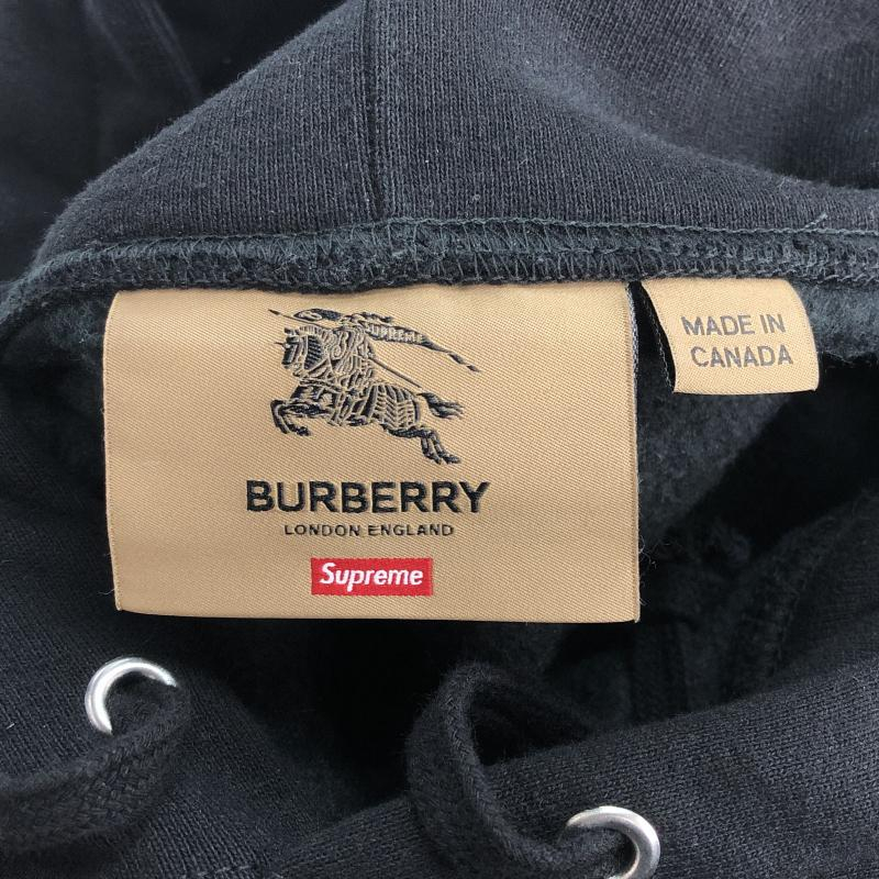 【中古】Supreme × BURBERRY 22SS Box Logo Hooded Sweatshirt パーカー M ブラック シュプリーム バーバリー[240010401411]_画像3