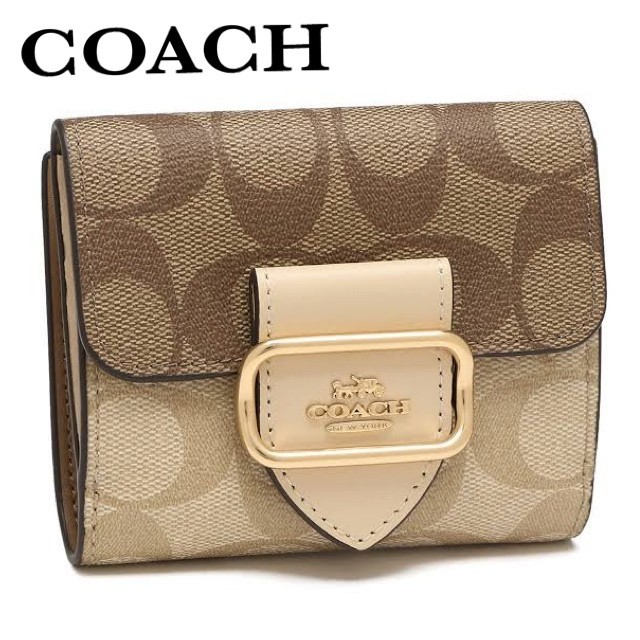 レディース/財布/ミニ財布 スモール モーガン ウォレット・ブロックド シグネチャー カード 小銭入れ COACH コーチ 新品 正規品 ブランド