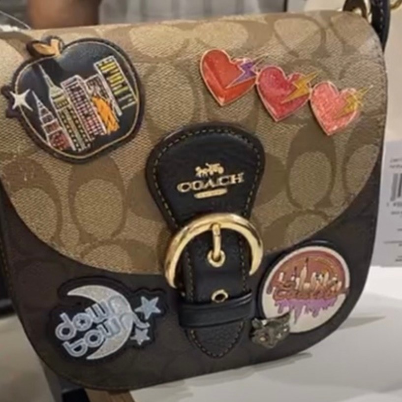 新品 コーチ Coach ショルダー 17 カラーブロック シグネチャー ディスコパッチ/レディース/斜め掛け&ボディバッグ/モーガン サドル バッグ