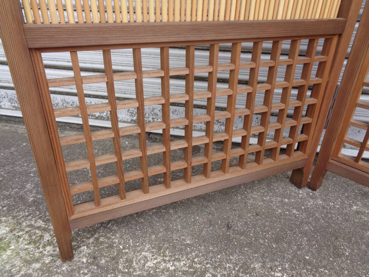 * wooden partitioning screen bulkhead . divider Japanese style 2 ream folding type partition partition old Japanese-style house old .. peace furniture height 126cm*
