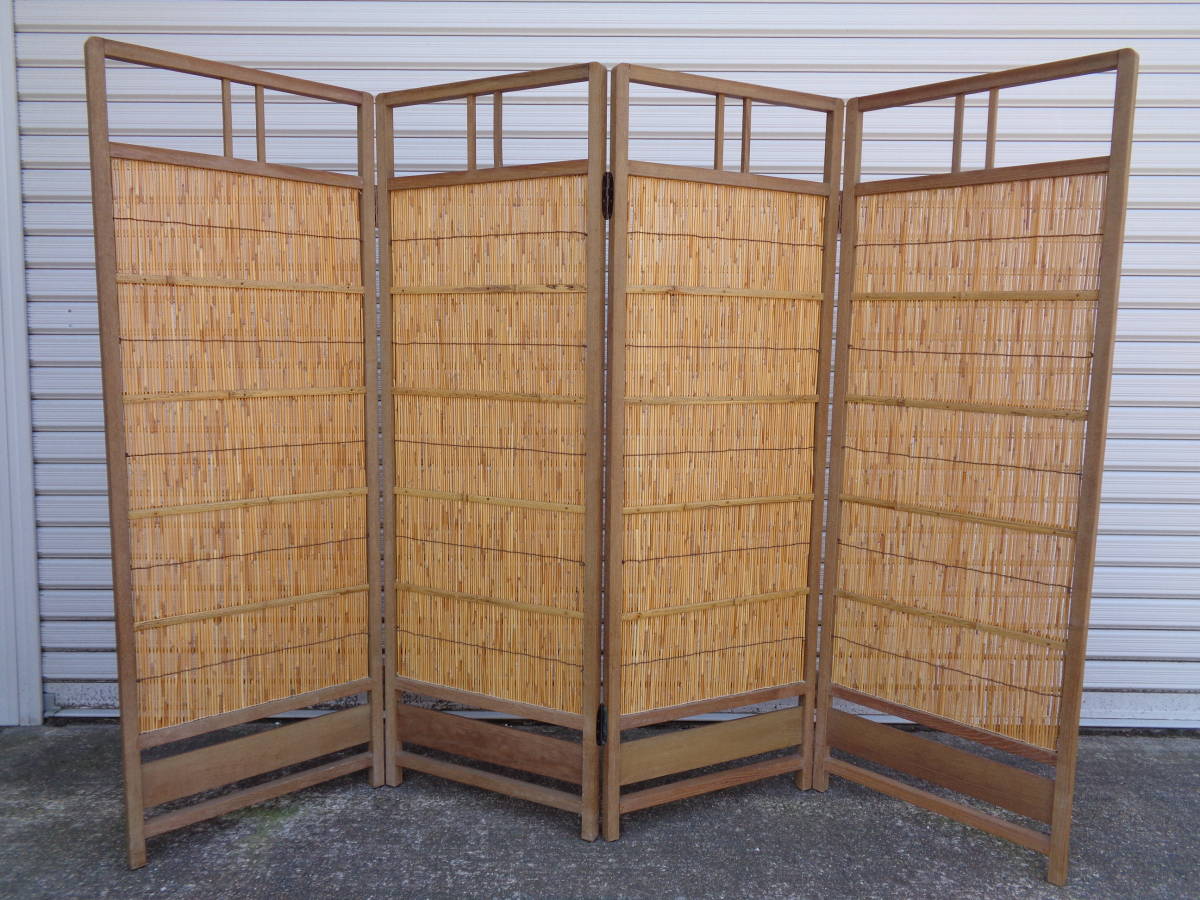 木製 衝立 仕切り 間仕切り 和風 4連 折りたたみ式 木製 衝立 仕切り 間仕切り 和風 4連 折りたたみ式