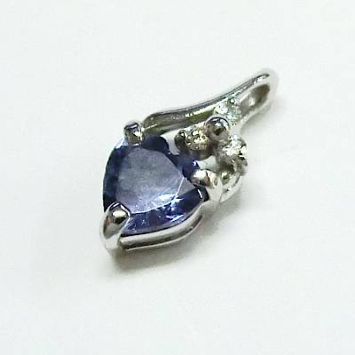 【13-83】K18WG サファイア ダイヤモンド0.03ct ペンダントトップ【菊地質店】_画像1