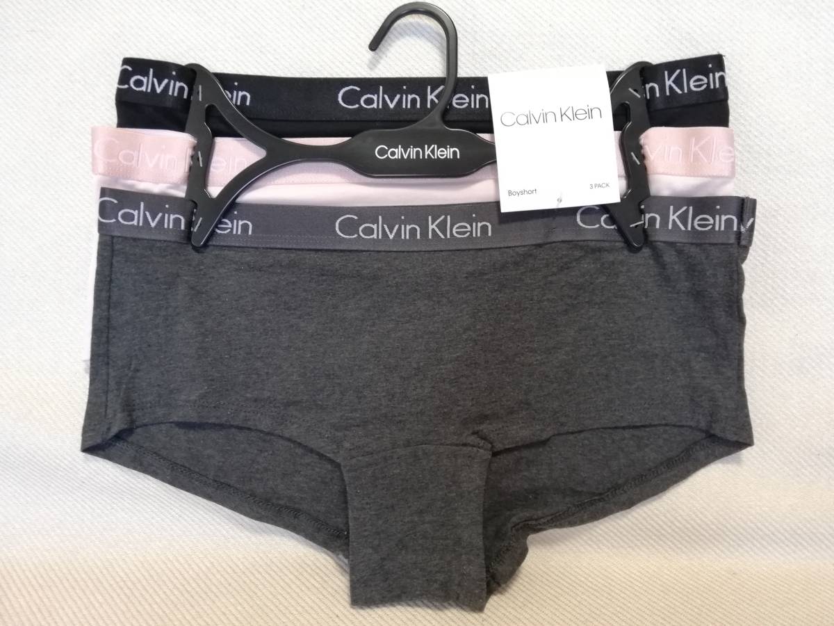 新品 カルバンクライン レディース ボクサーパンツ3枚セット Mサイズ ブラック/ピンク/グレー Calvin Klein アンダーウェア ショーツ  下着｜PayPayフリマ