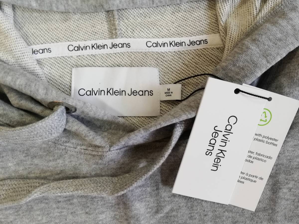 新品未使用！ カルバンクライン ロゴ パーカー グレー メンズＭサイズ Calvin Klein Jeans