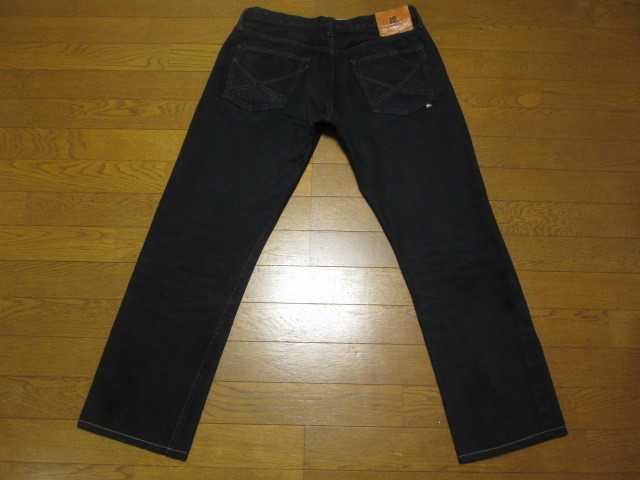 レア MARUNI JEANS マルニジーンズ 毘沙門天 天然藍 BI-1403 マルニ ブラック ジーンズ デニム 36 W36 タイト 毘 ゴールドステッチ_画像2