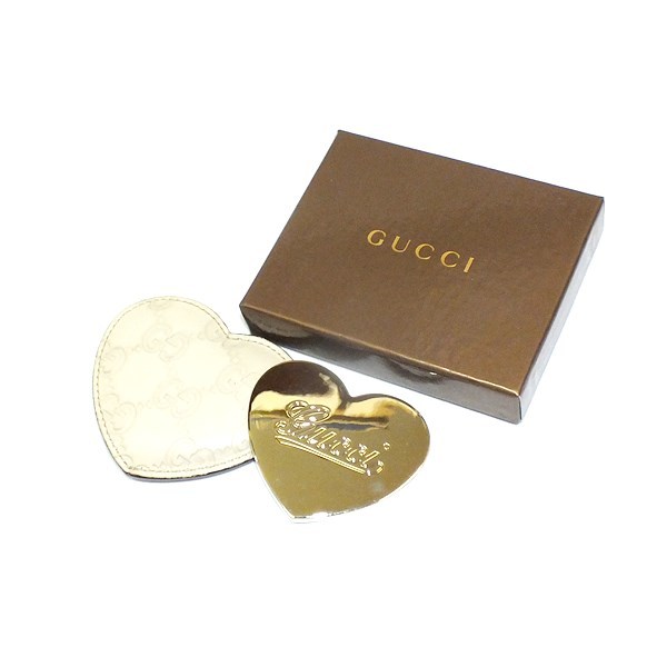 GUCCI Gucci 154594 Guccisima Heart type compact mirror [ free shipping ][ pawnshop .... department Yokohama . south shop ] secondhand goods used AB