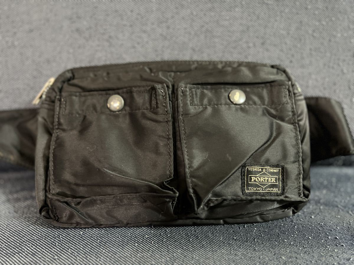 美品　PORTER ポーター タンカー ウエストバッグ 黒 ブラック TANKER WAIST BAG ウェストバッグ　ショルダー　2way 吉田カバン_画像1