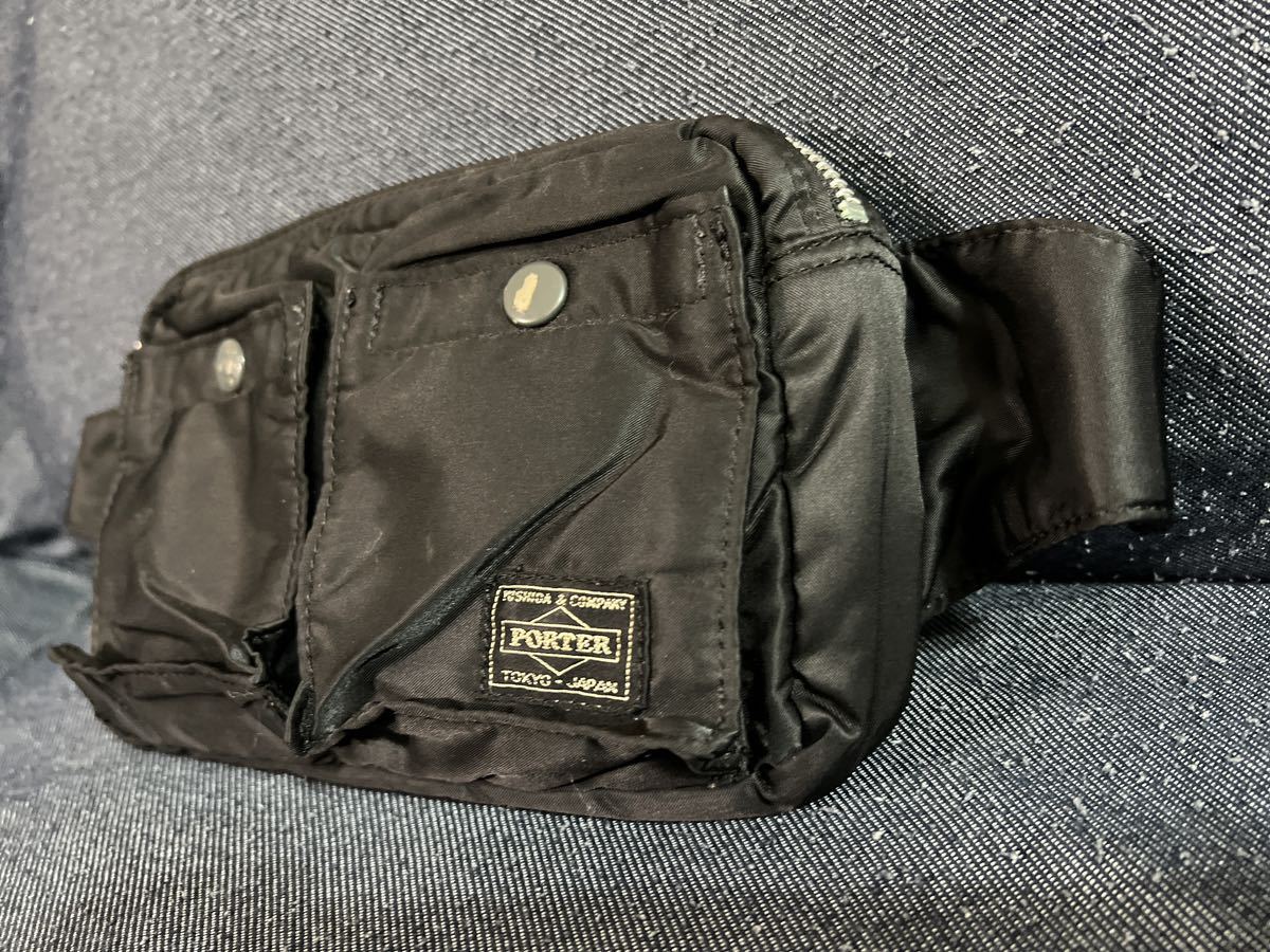 美品　PORTER ポーター タンカー ウエストバッグ 黒 ブラック TANKER WAIST BAG ウェストバッグ　ショルダー　2way 吉田カバン_画像2