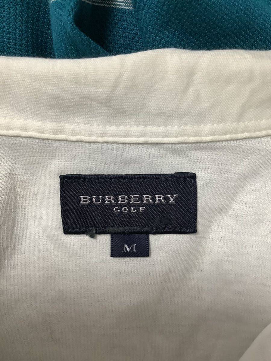 BURBERRY GOLF バーバリーゴルフ　9部丈　ボーダー柄　長袖ポロシャツ　レディース　ハイブランド　ゴルフウェア　古着_画像3