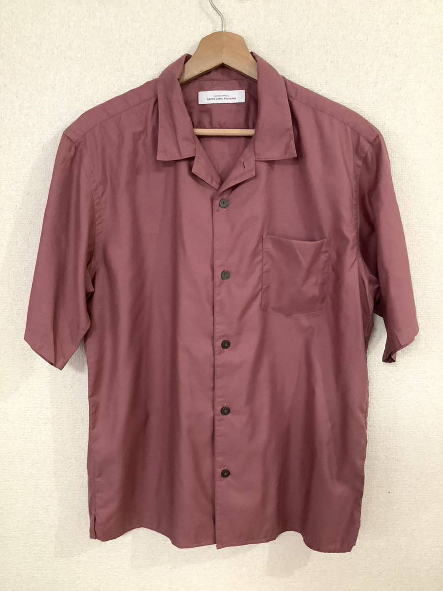 GREEN LABELRELAXING United Arrows short sleeves shirt cotton shirt select men's old clothes 