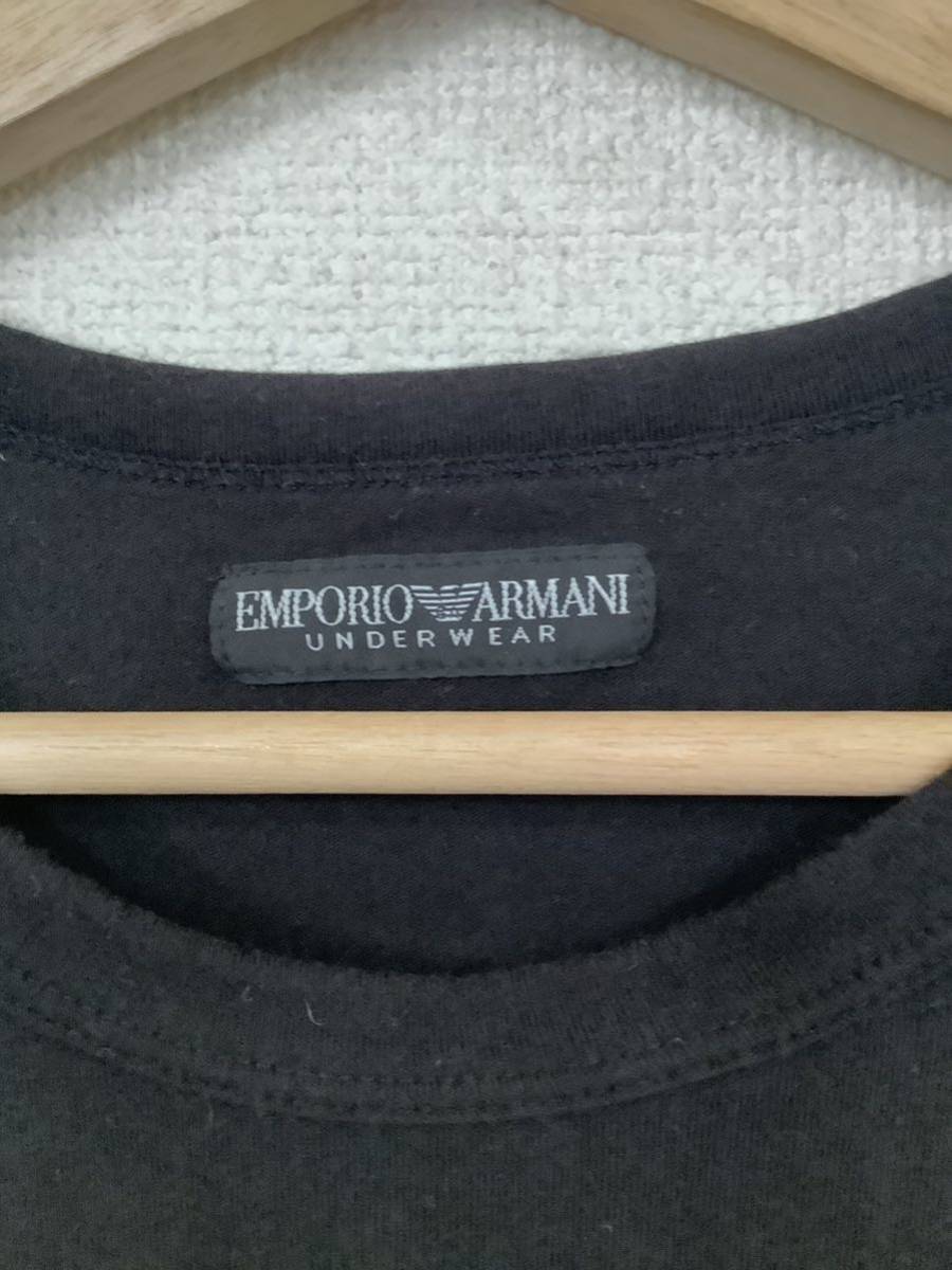 EMPORIO ARMANI エンポリオアルマーニ　半袖Tシャワンポイント　ブラック　ハイブランド　セレクト　古着　メンズ_画像3