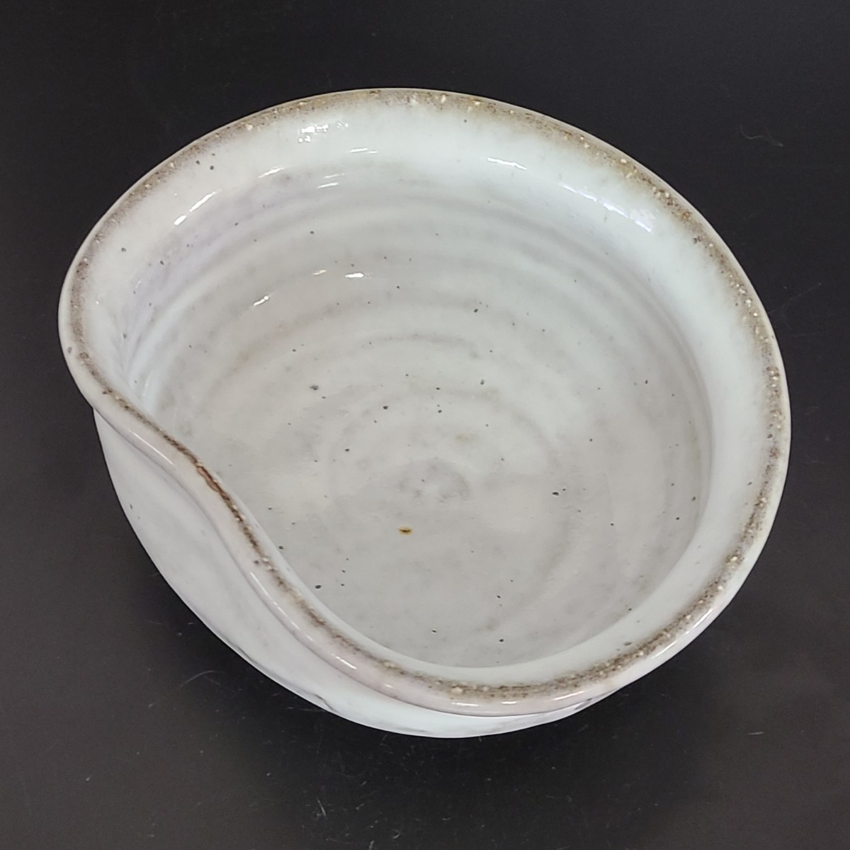  mountain root Kiyoshi . Hagi . middle pot deep plate white Hagi unused ad30