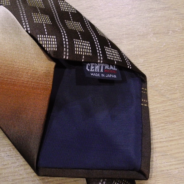 CRAVAT 松坂屋 80's オールド ビンテージ シルク ネクタイ 茶色 グラデーション F 美品_画像5