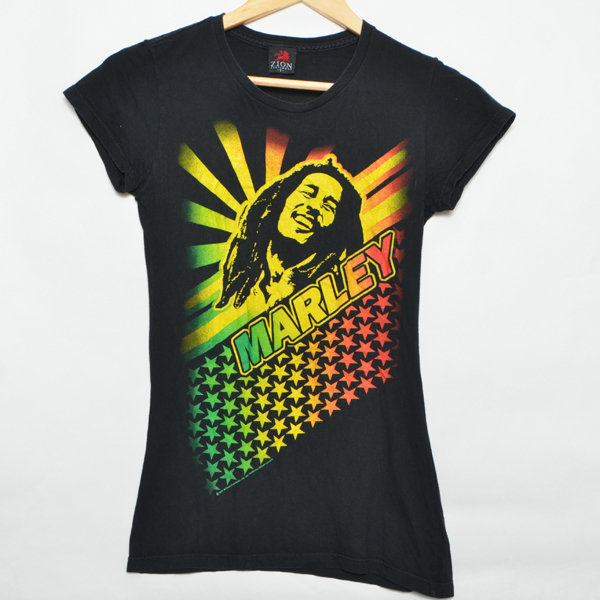 GS3736 ボブマーリー BOB MARLEY Tシャツ レディース L 肩35 メール便発送可 xq_画像1