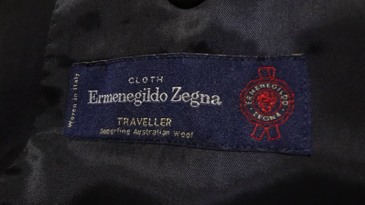 美品170cmW92cm★イタリア製Ermenegildo Zegna×レナウン製ダーバン★春夏物★美シルエット★高級2Bスーツ/濃紺織ストライプ★DURBANゼニア_画像5