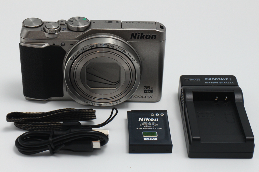 4103- ニコン Nikon デジタルカメラ COOLPIX A900 シルバー 光学35倍ズーム 2029万画素 良品