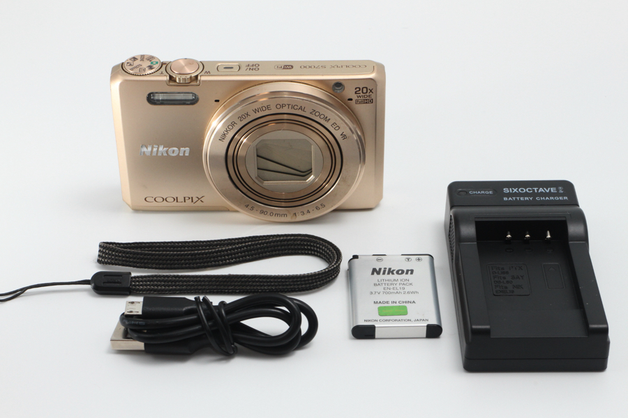 4131- ニコン Nikon デジタルカメラ COOLPIX S7000 ゴールド 20倍ズーム 1605万画素 超美品