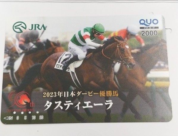 2023年日本ダービー優勝馬『タスティエーラ』柄使用済みQUOカード