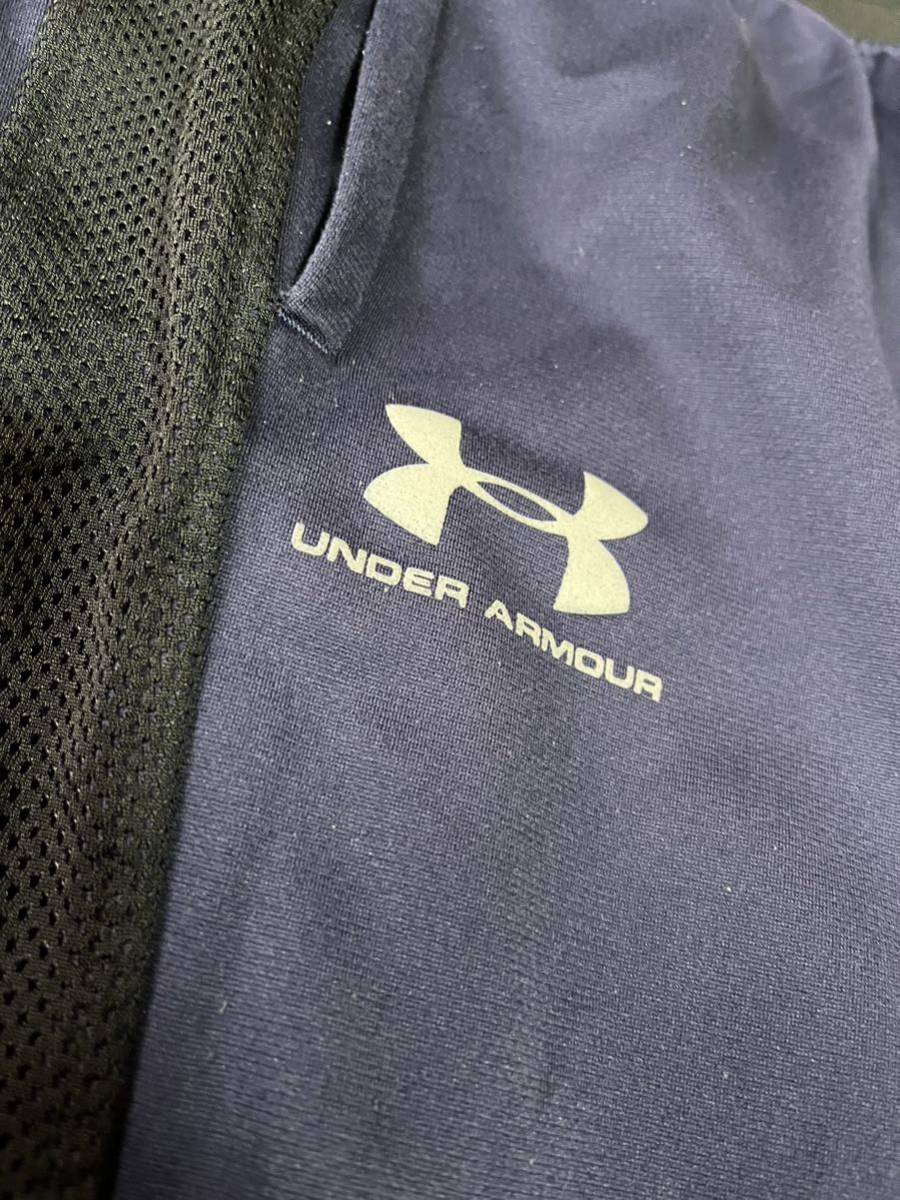 UNDER ARMOUR темно синий, чёрный, Logo серый, стрейч шорты размер LG