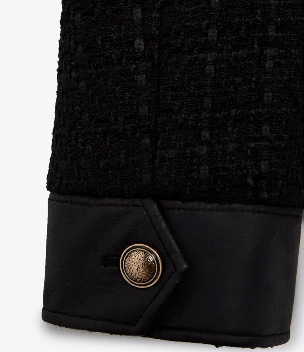 ZARA ショートテクスチャージャケット ノーカラージャケット ZARA ショートテクスチャージャケット ノーカラージャケット