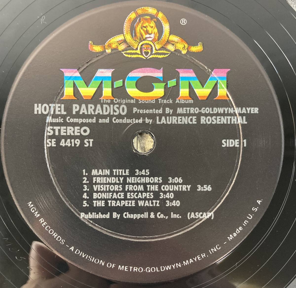  hotel *palatiso(1966) Lawrence * Rosenthal rice record LP MGM SE-4419 ST STEREO Cutout