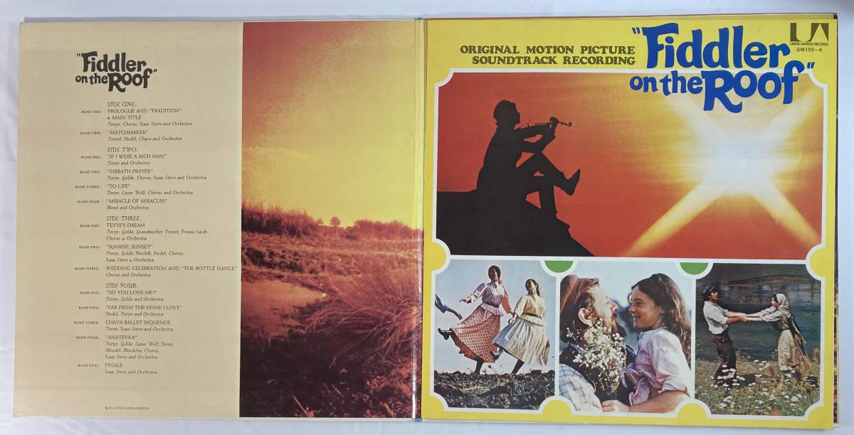 屋根の上のバイオリン弾き (1971) シェルドン・ハーニック＆ジェリー・ボック 国内盤LP ２枚組 KI GW 155/6 見開き 帯付き_画像3