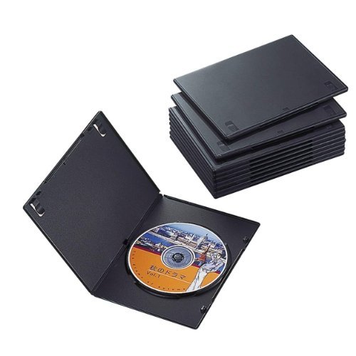 エレコム トールケース DVD BD 対応 スリム 1枚収納 10個セット CCD-DVDS03BK 幅136mm×奥行7mm×高さ191mm_画像1