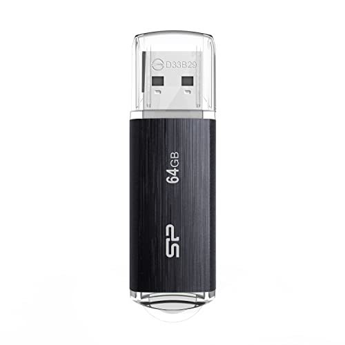 シリコンパワー USBメモリ 64GB USB3.1 & USB3.0 ヘアライン仕上げ Blaze B02 SP064GBUF3B02V1K_画像1