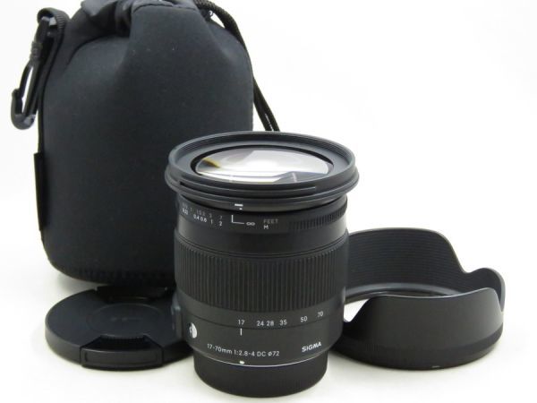 [20436W5]★新品級★SIGMA 17-70mm F2.8-4 DC MACRO OS HSM Contemporary Nikon フード付き