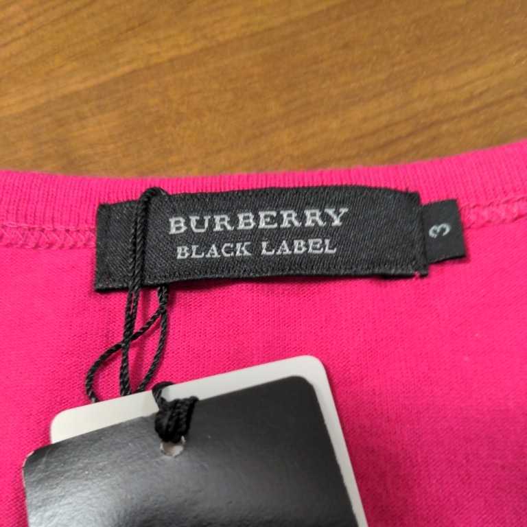 【新品未使用】 BURBERRY BLACKLABEL バーバリーブラックレーベル 半袖シャツ サイズ3(L) 　キルティング仕様　ディープピンク_サイズ3(Lサイズに相当します)