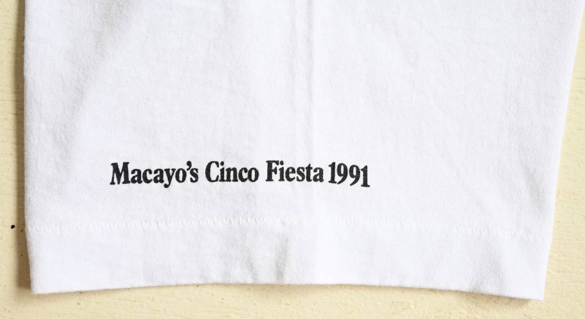  быстрое решение [90\'s Vintage /SCREEN STARS]The Cinco Kid Macayo\'s фестиваль футболка /XL/ белый / America производства / старый бирка (p-237-4a)