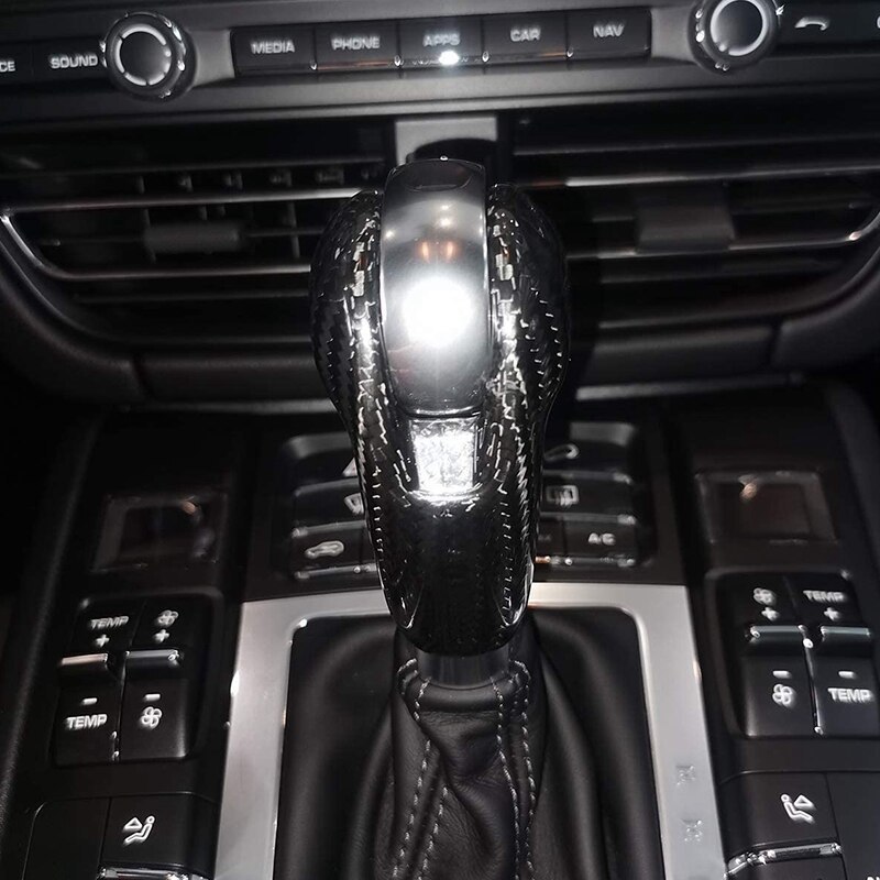 ポルシェ マカン 2014 - 2020 S GTS パナメーラ リアルカーボンファイバー ギア シフトノブ ヘッド カバー 内装 カスタム パーツ_画像4